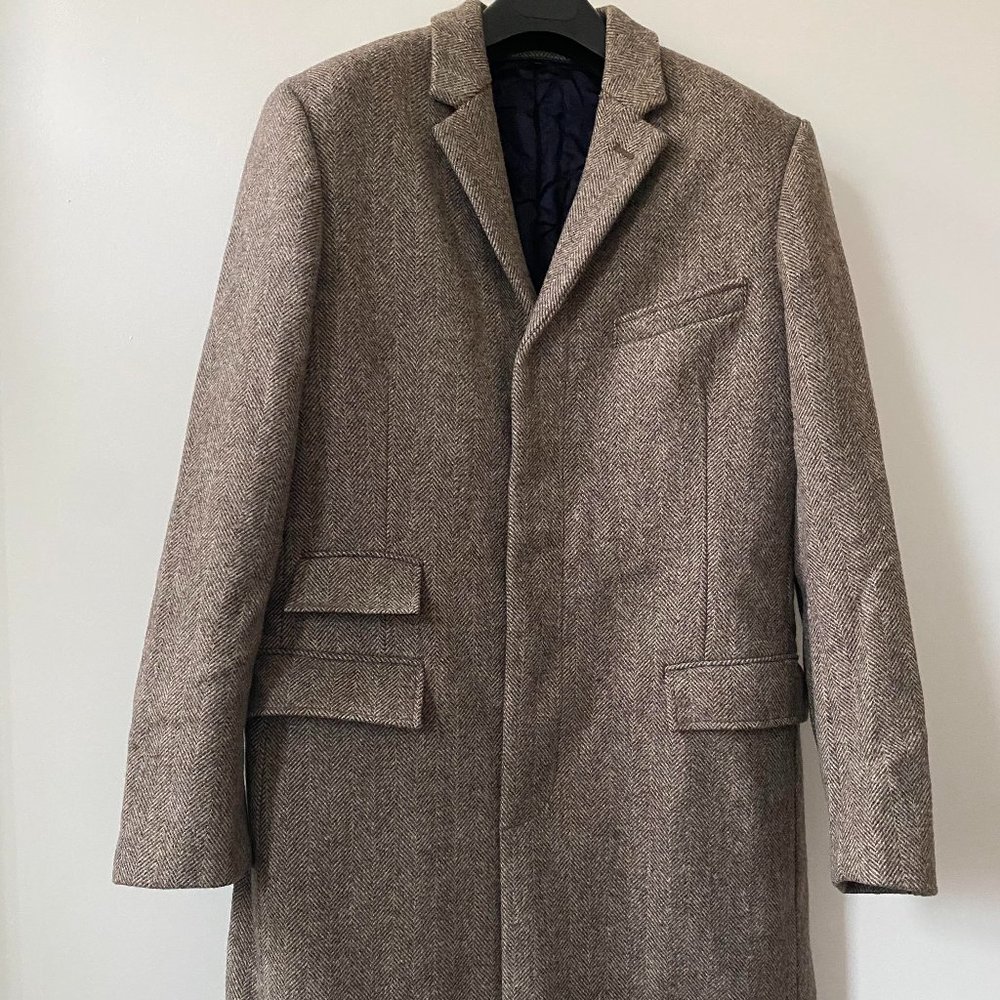 J.Crew Ludlow topcoat in herringbone English wool